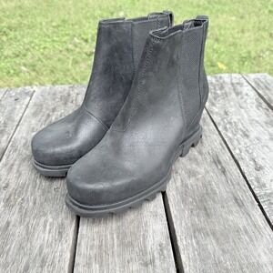 Sorel Women's Joan Of Arctic Chelsea III Wedge Black Size 10 NWOB NL4355-010